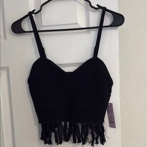 Wild Fable Black Embellished Bustier Tank Top